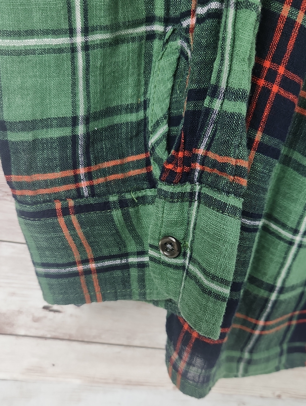 J. Crew Green Plaid Long-Sleeve Popover Top - Picture 3 of 5